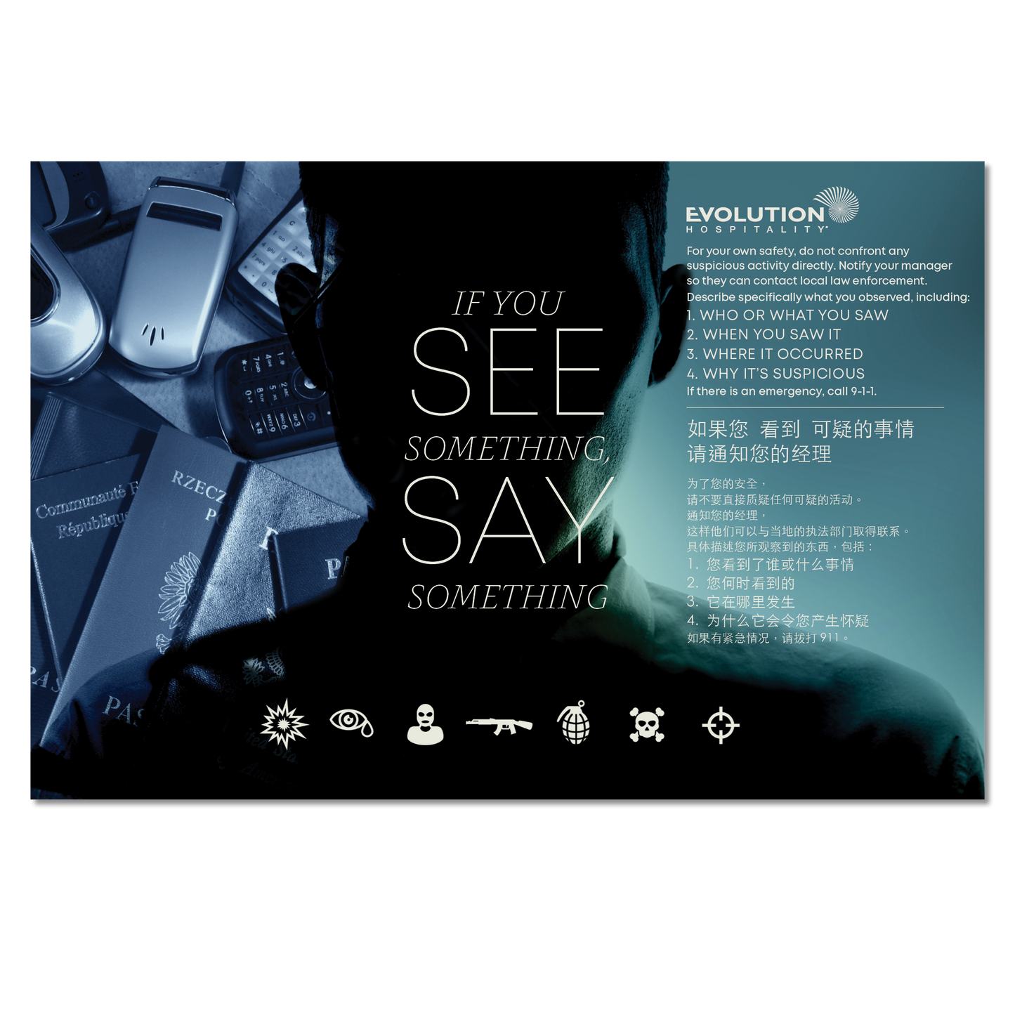 See Something, Say Something Poster • English/Chinese